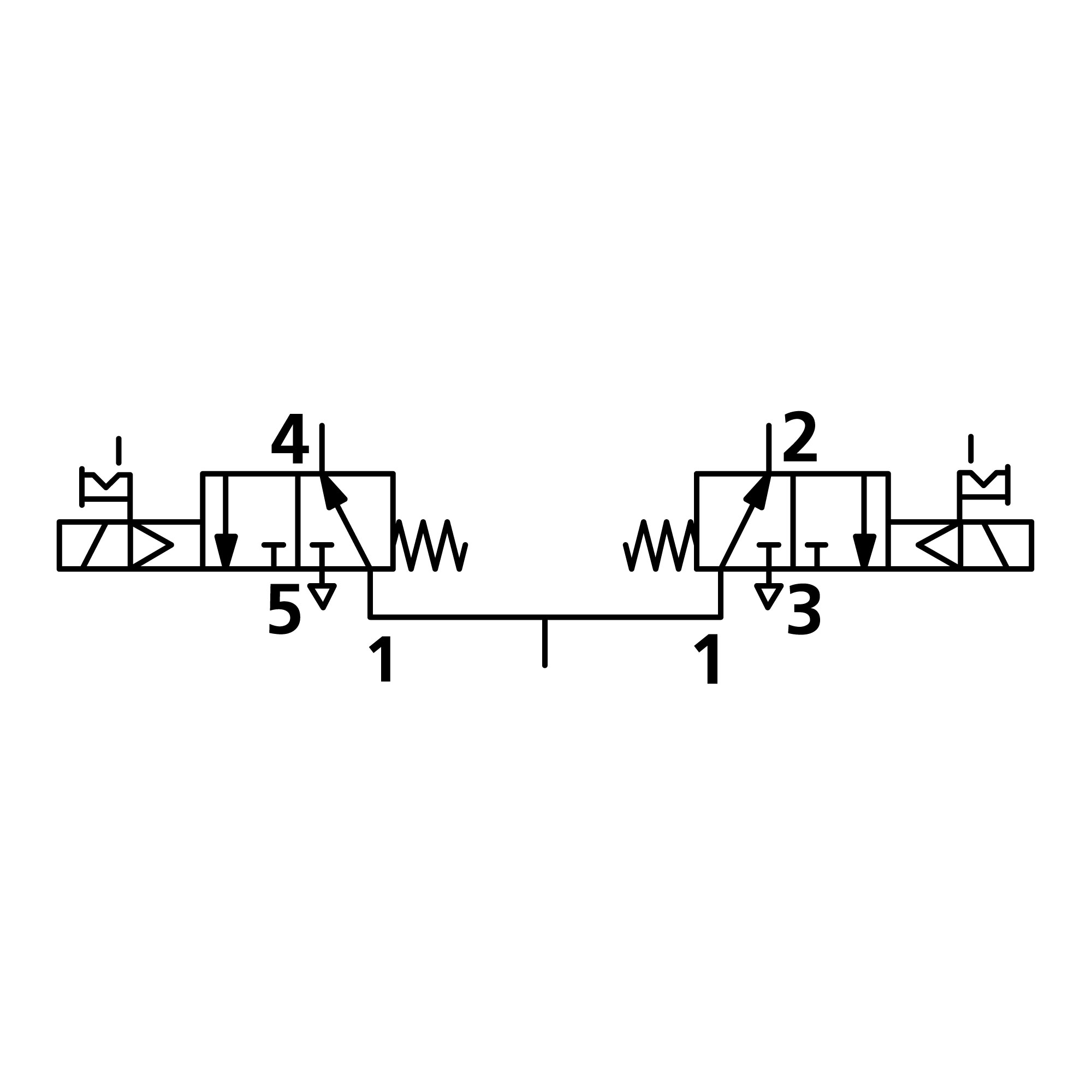 2x3/2-Wegeventil, elektropn., monostabil, G 1/4, NO, 110 V AC - Riegler 147387