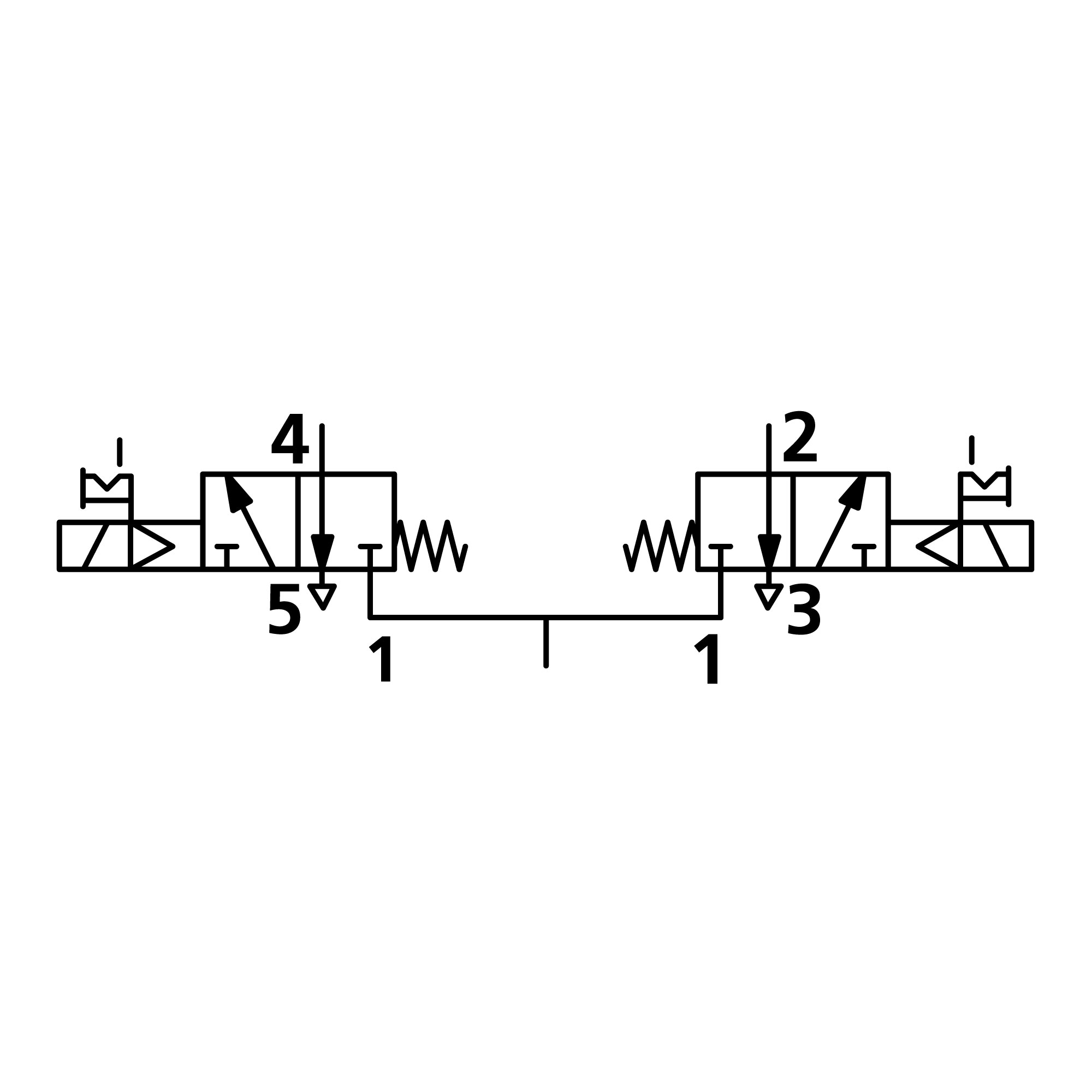 2x3/2-Wegeventil, elektropn., monostabil, G 1/8, NC, 24 V AC - Riegler 147394