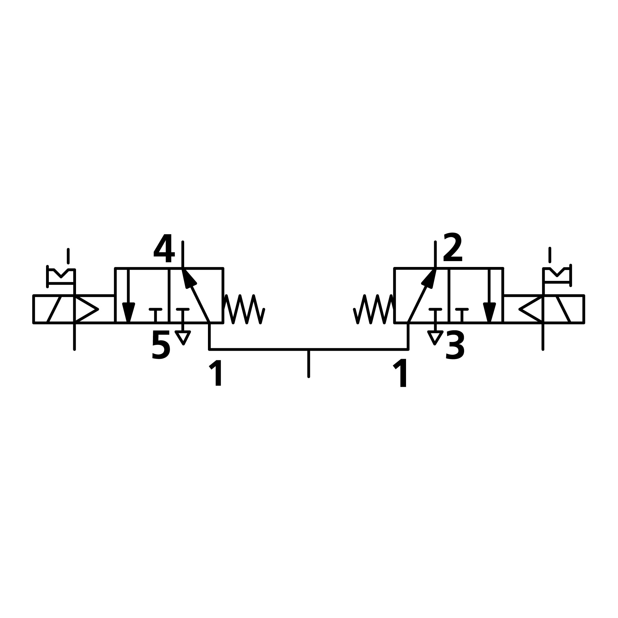 2x3/2-way valve, electropn., ext. control air, mono., G 1/4, NO - Riegler 147148