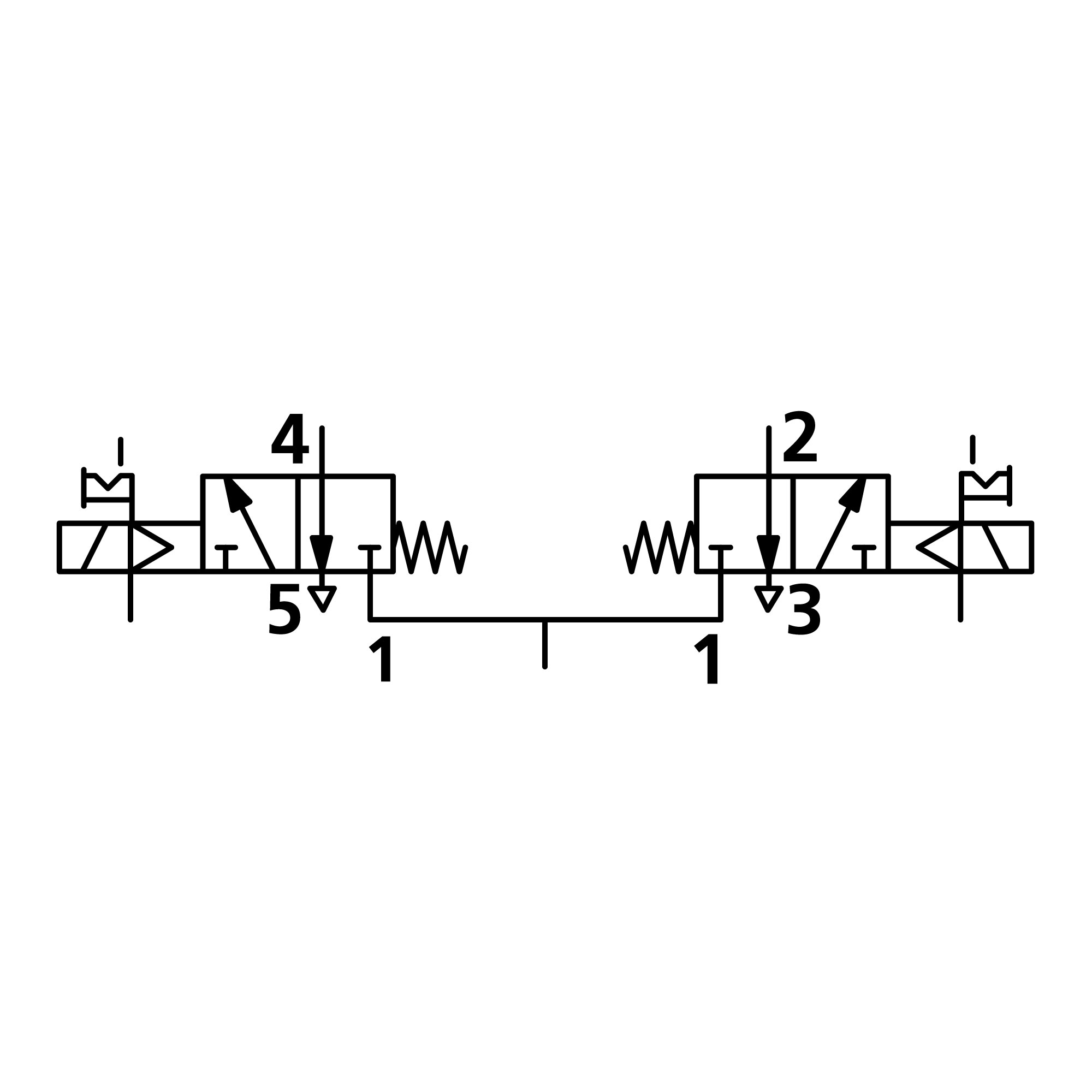 2x3/2-Wegeventil, elektropn., ext. Steuerl., mono., G 1/8, NC - Riegler 147149