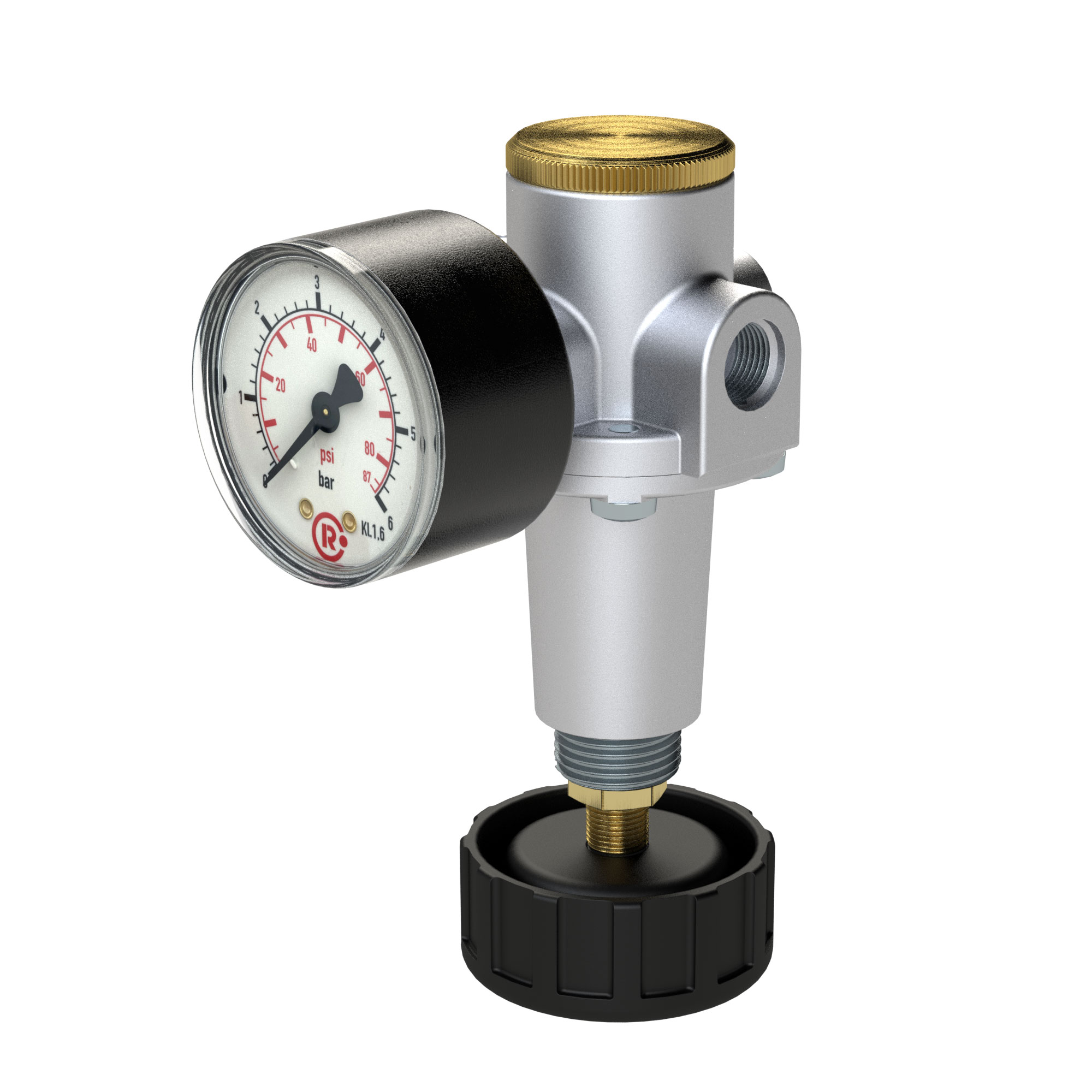 Konstant-Druckregler inkl. Manometer, BG 1, G 1/4, 0,5 - 16 bar - Riegler 147481