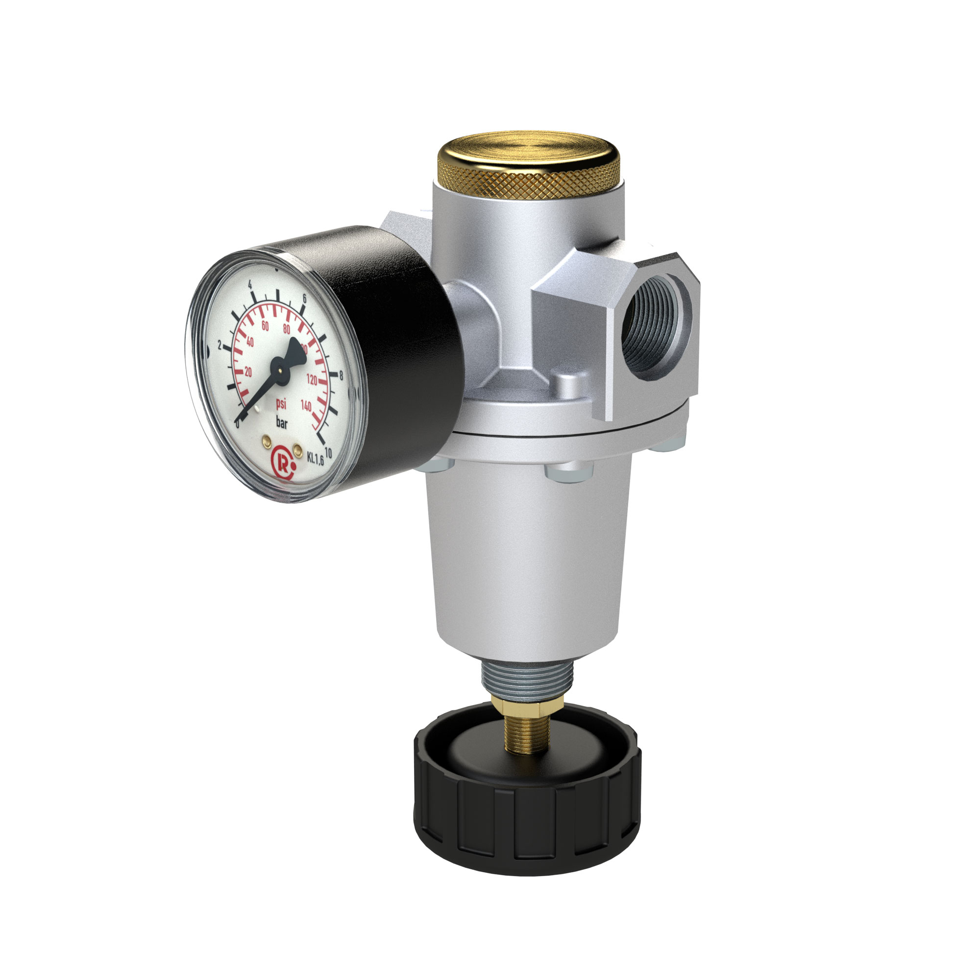 Konstant-Druckregler inkl. Manometer, BG 2, G 1/2, 0,1 - 3 bar - Riegler 147493