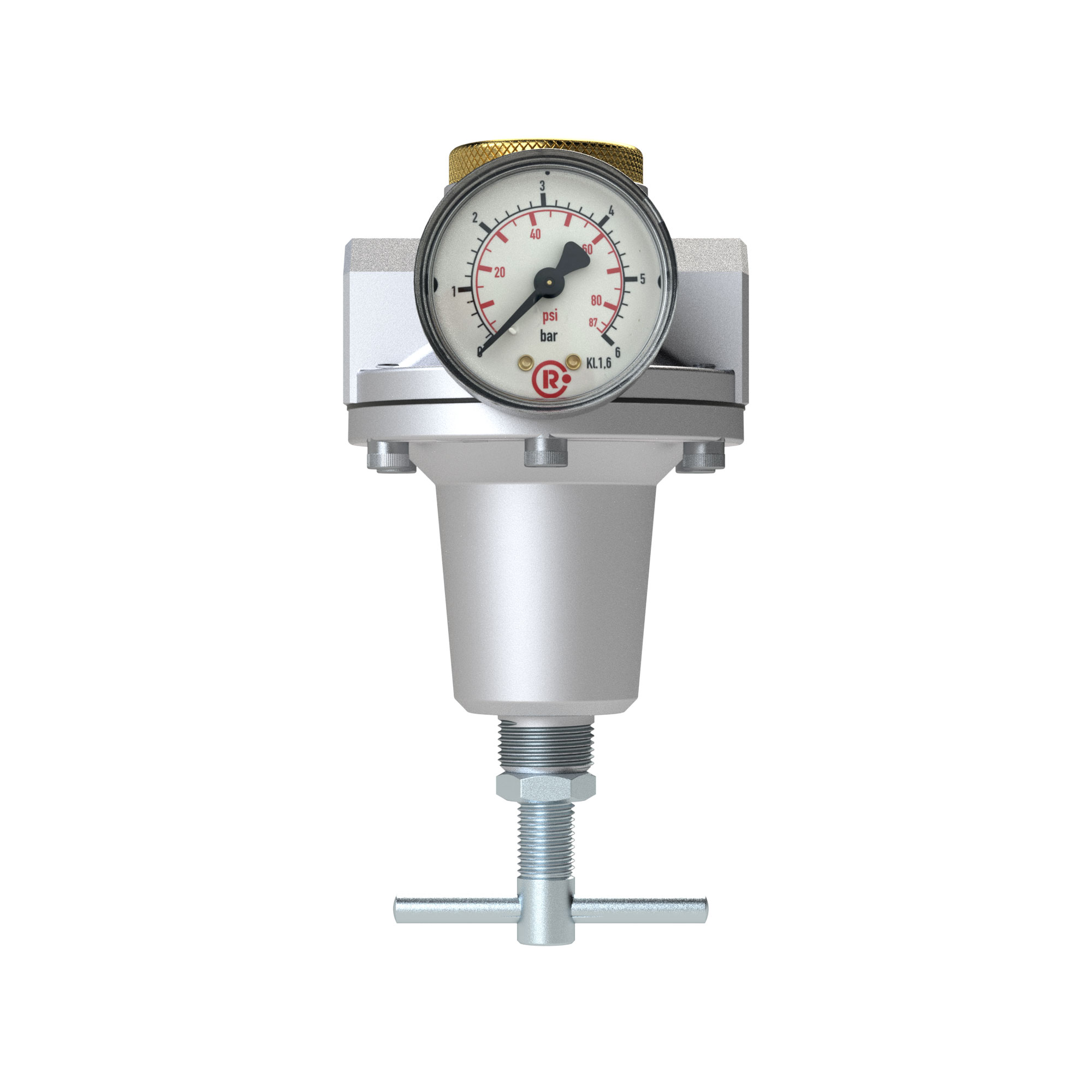 Konstant-Druckregler inkl. Manometer, BG 3, G 1/2, 0,1 - 3 bar - Riegler 147498