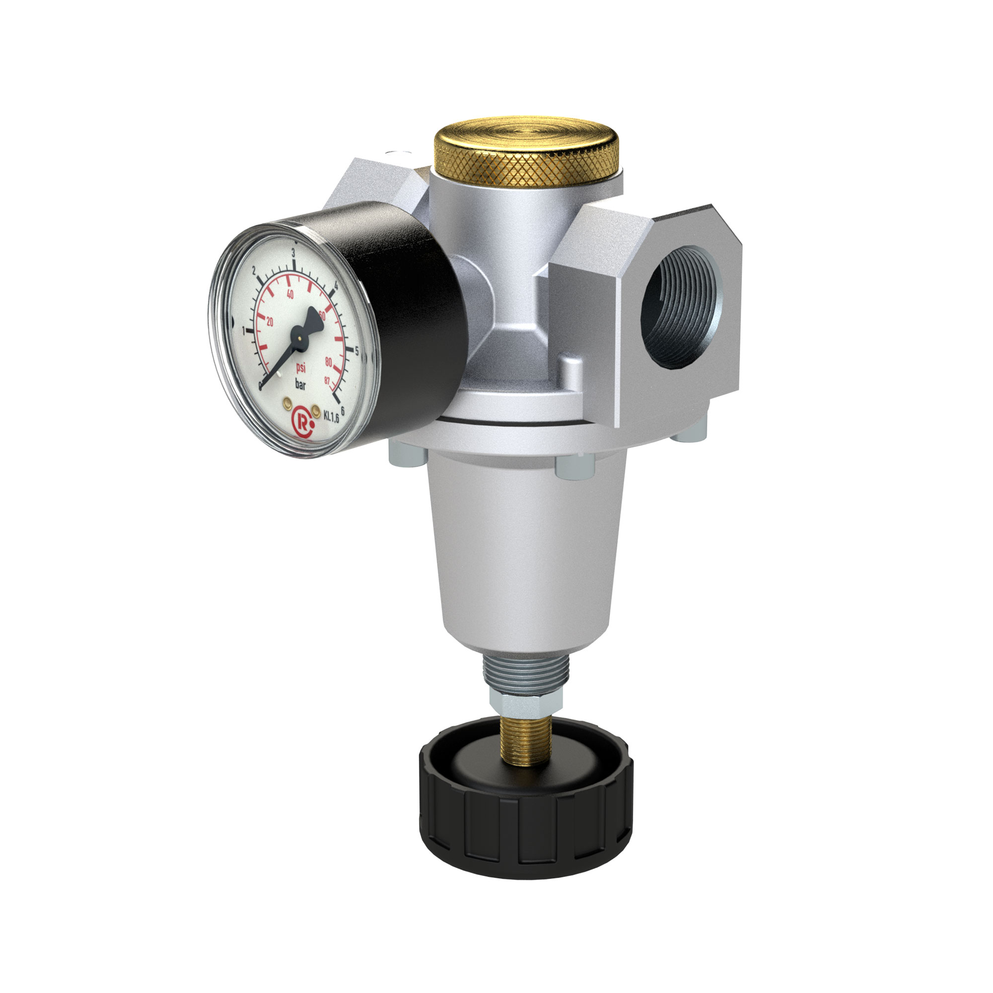 Konstant-Druckregler inkl. Manometer, BG 3, G 3/4, 0,5 - 16 bar - Riegler 147506