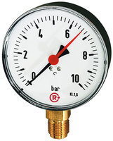 Riegler 101949.Standard pressure gauge, radial bottom, G 1/2, -1 / +15 bar, Ø 80