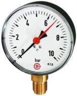 Riegler 101951.Standard pressure gauge, radial bottom, G 1/2, 0 - 1 bar, Ø 80
