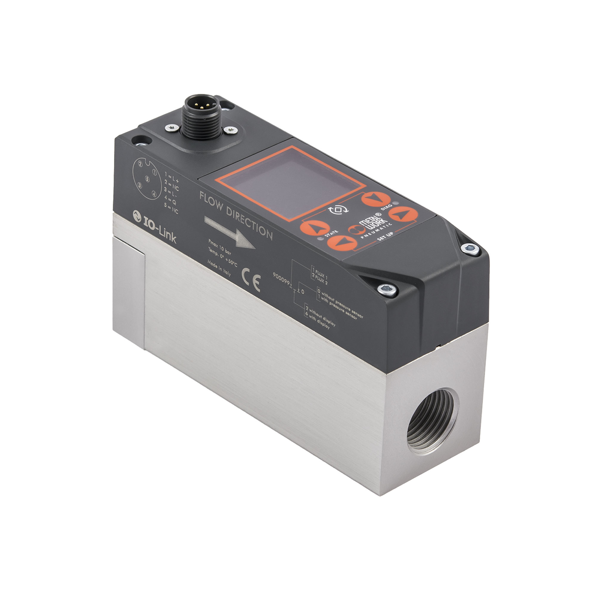 Durchflussmesser »FLUX«, BG 1, IO-Link/Display/Drucksensor/WiFi - Riegler 148202