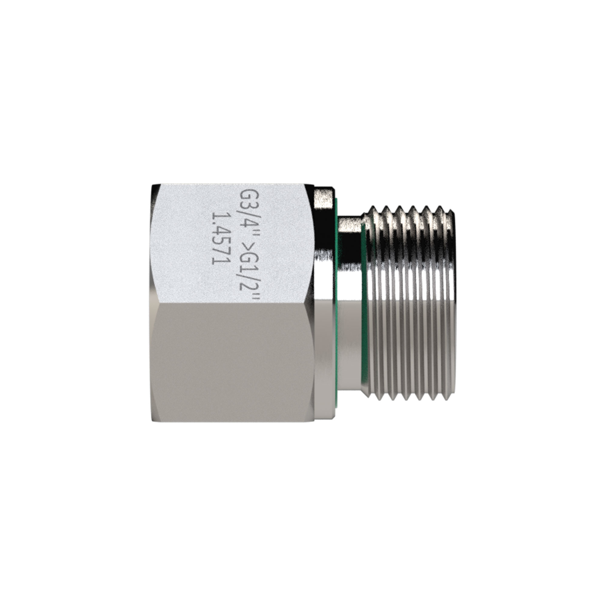 Lange Wechselreduzierung, G 1/2 a. G 3/8 i., ES 1.4571, FKM - Riegler 148704