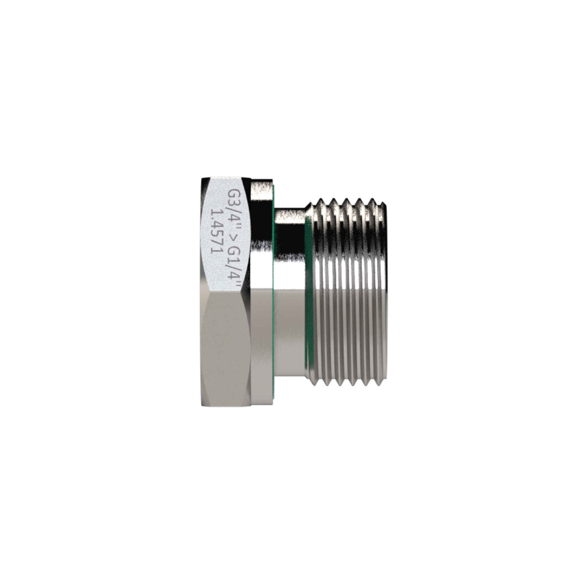Short reducer, G 1 o. G 1/2 i., stainless steel 1.4571, FKM - Riegler 148710