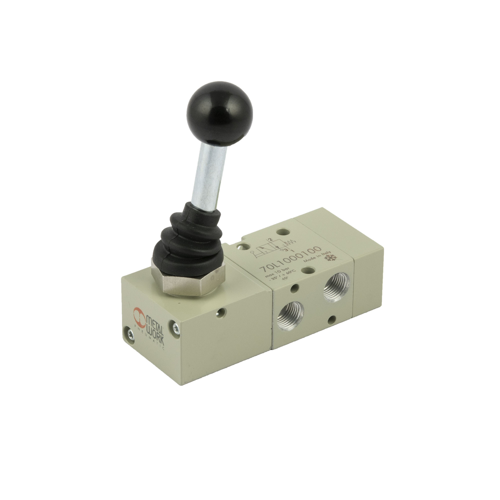 3/2-Wegeventil Tieftemperatur, man. 90° Hebel, bistabil, G 1/8 - Riegler 149905