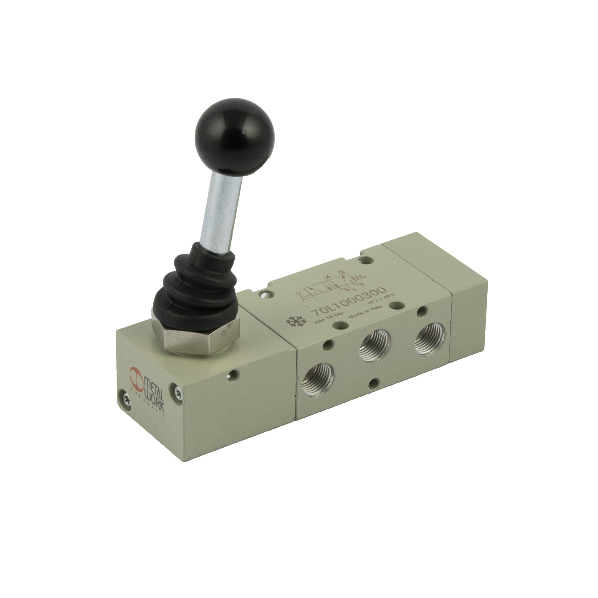 5/2-Wegeventil Tieftemperatur, man. 90° Hebel, bistabil, G 1/8 - Riegler 149909