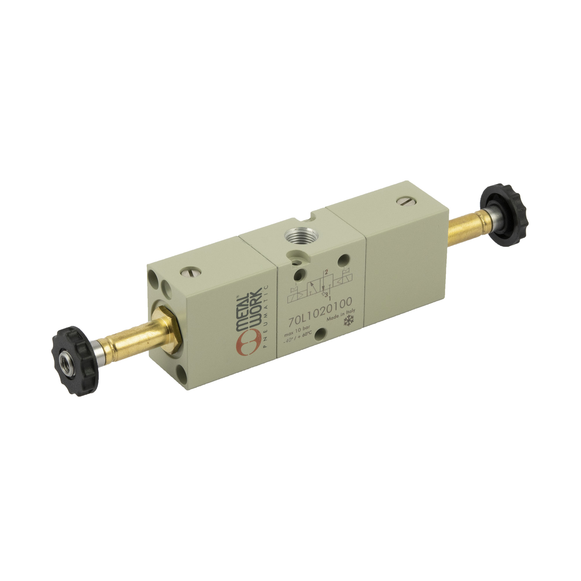 3/2-way valve low temperature, electropneumatic, bistable, G 1/8 - Riegler 149936