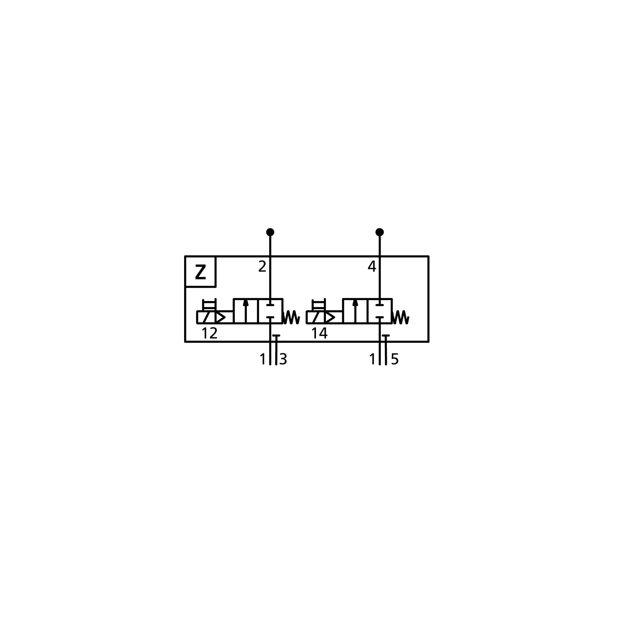 Valve EB 80, 2x 2/2-way NC, manual control monostable - Riegler 153105