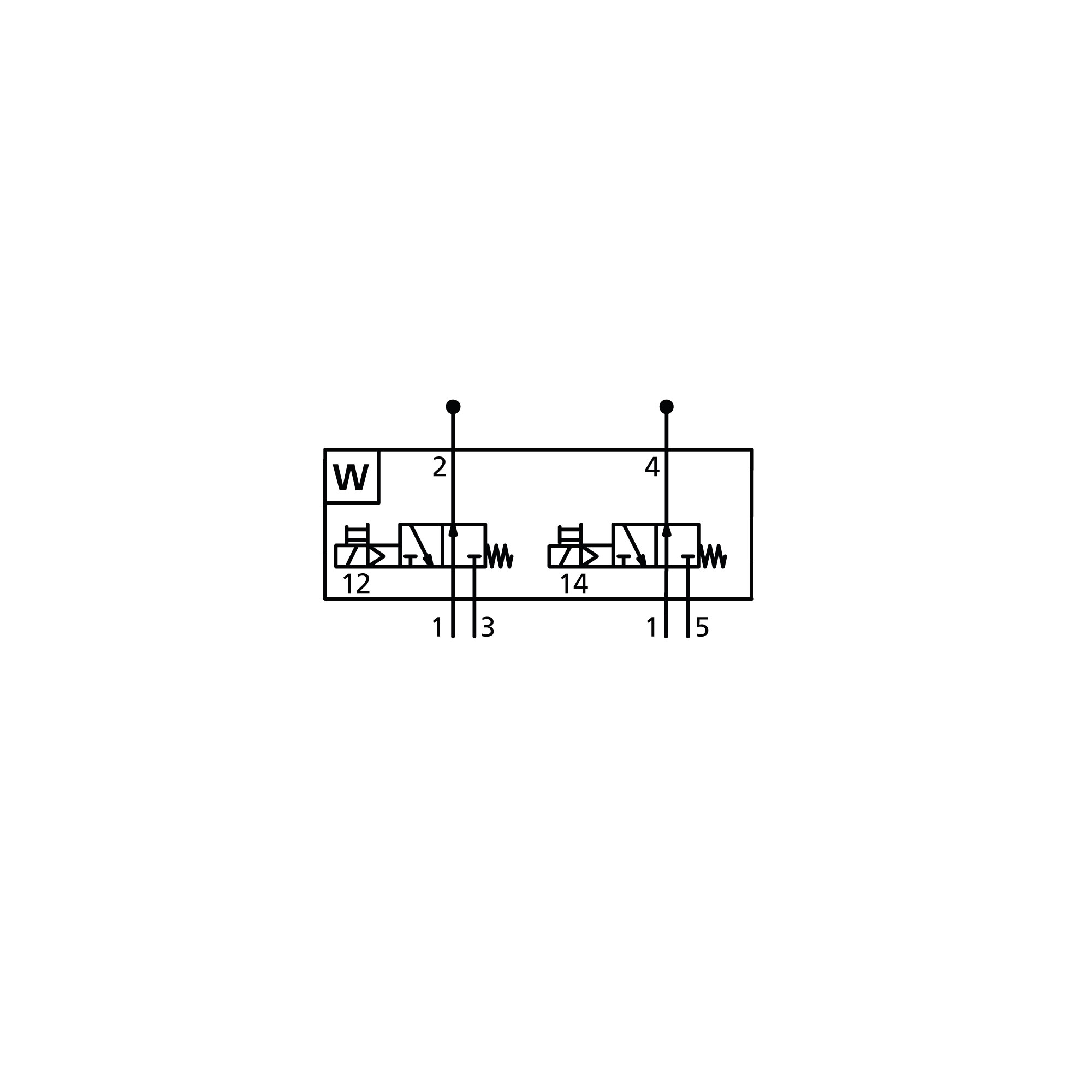 Valve EB 80, 2x 3/2 NO or 5/3 mid. pressurised, manual monostable - Riegler 153109