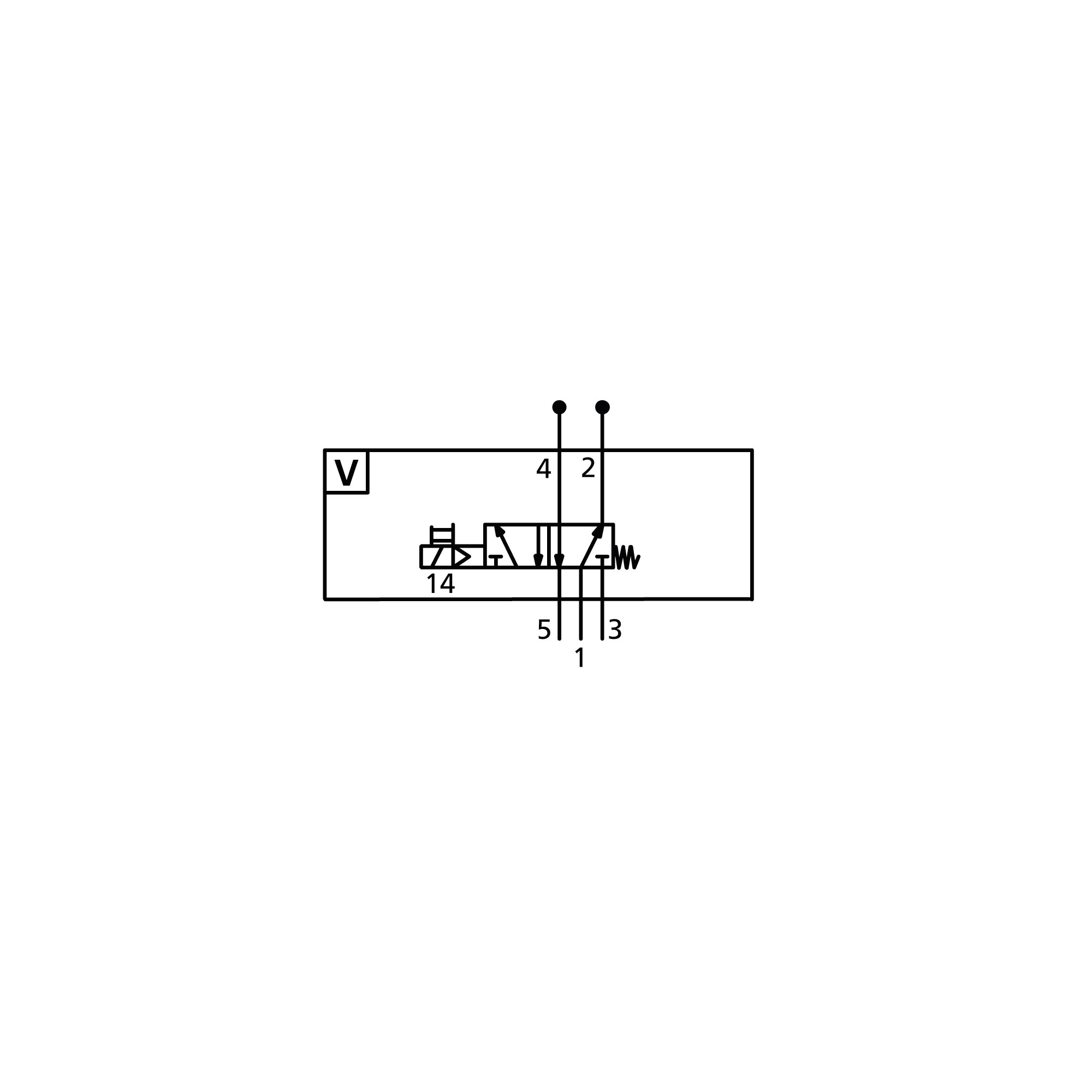 Ventil EB 80, 5/2 monostabil, Handhilfsbetätigung bistabil - Riegler 153114