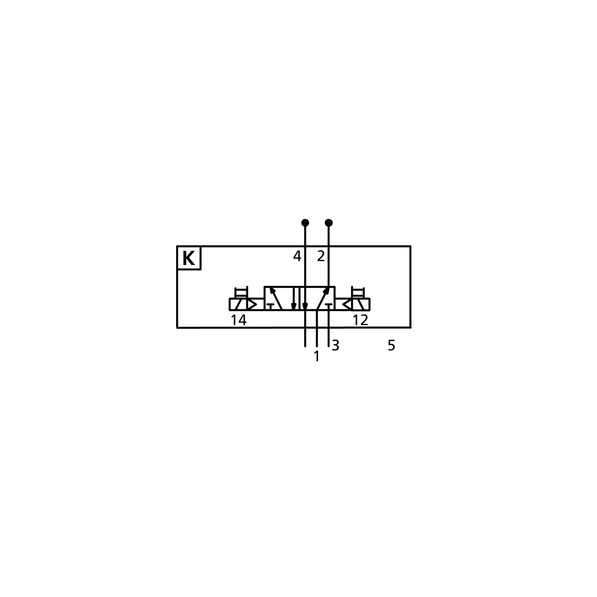 Valve EB 80, 5/2-way bistabil, manual control monostable - Riegler 153115