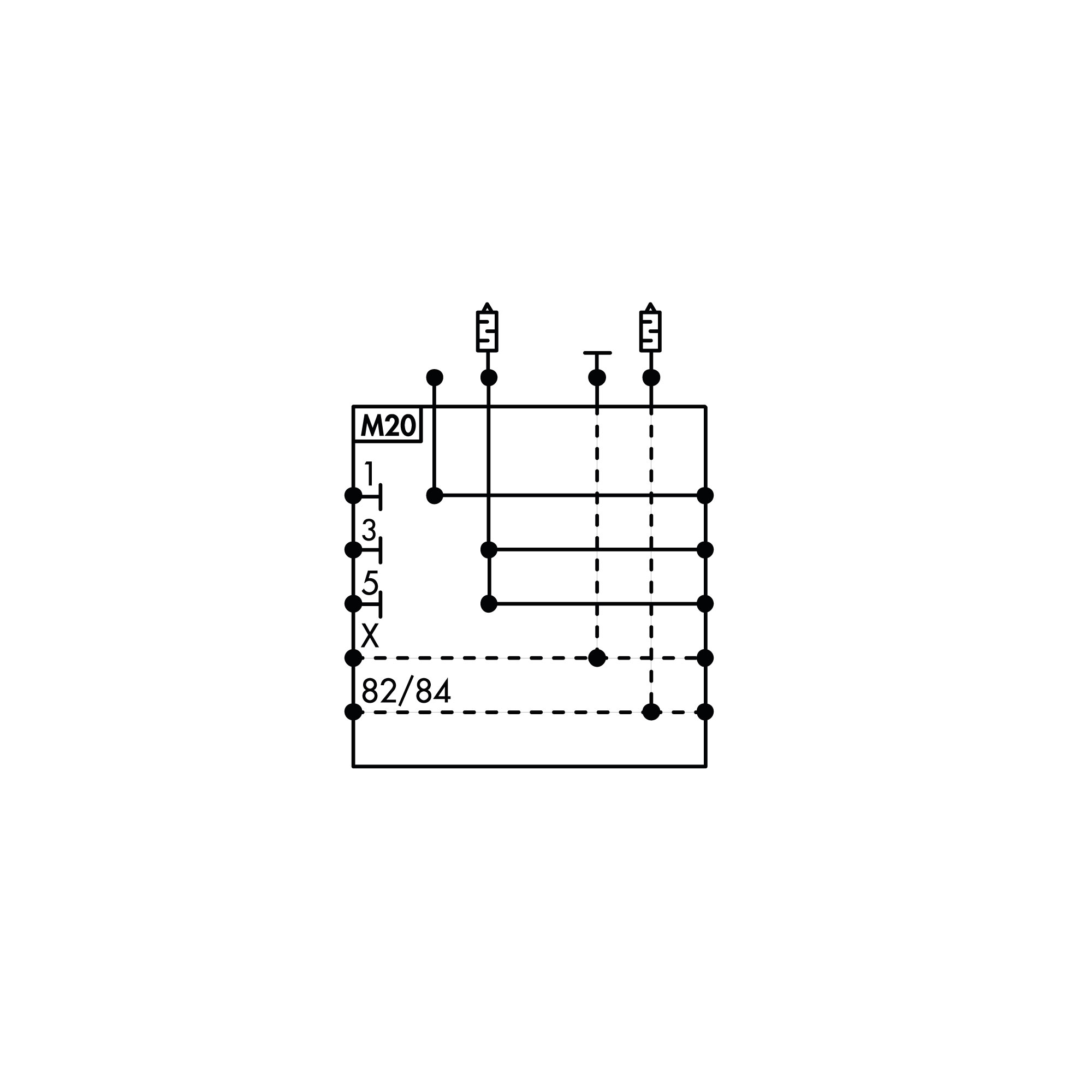 Zw.-Modul EB80, Ø8, Schalld., Anschl. 1/3/5 getr., o. el. Einsp. - Riegler 153171