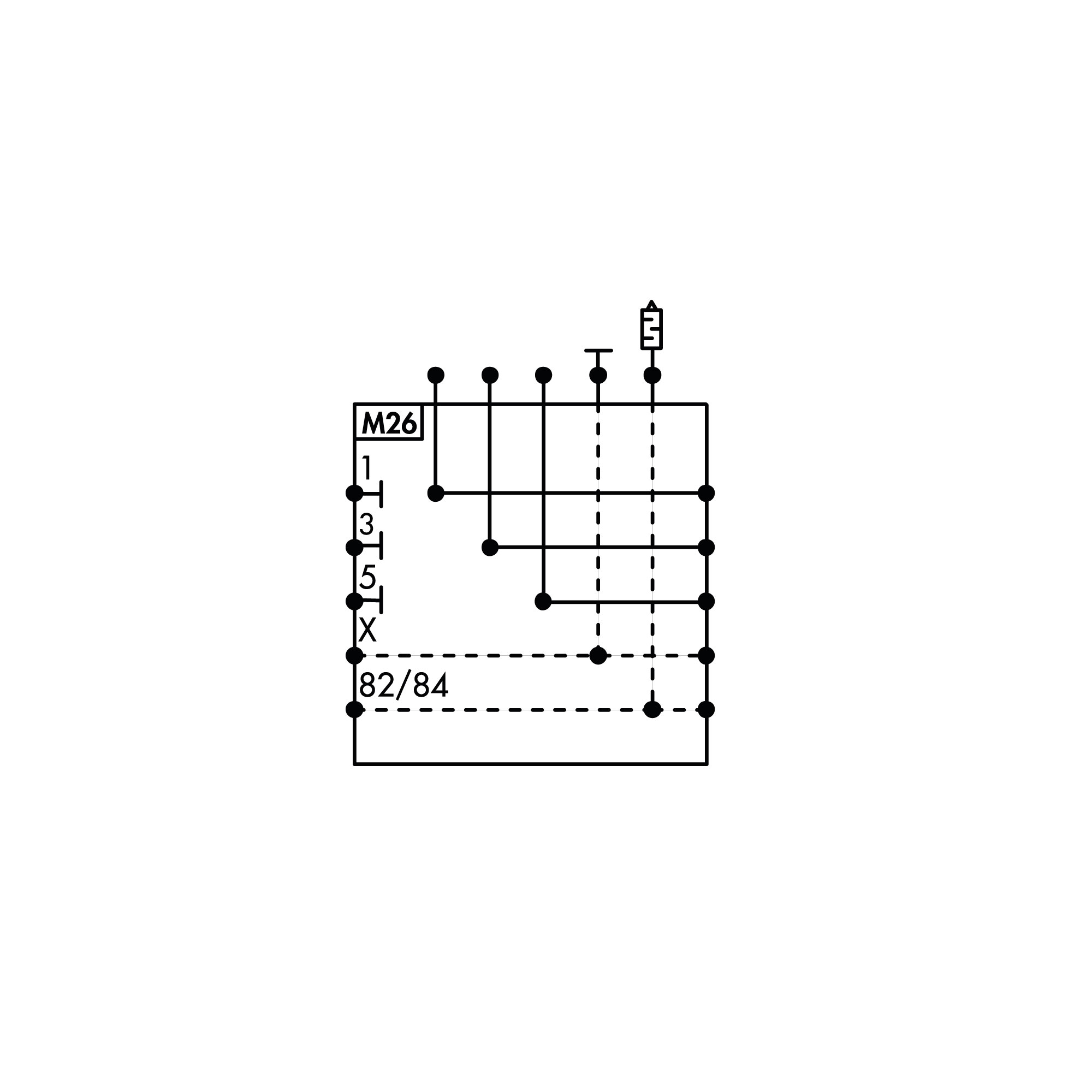 Zw.-Modul EB80, Ø12, Abl. 2x Ø8, An. 1/3/5 getr., mit el. Einsp. - Riegler 153249