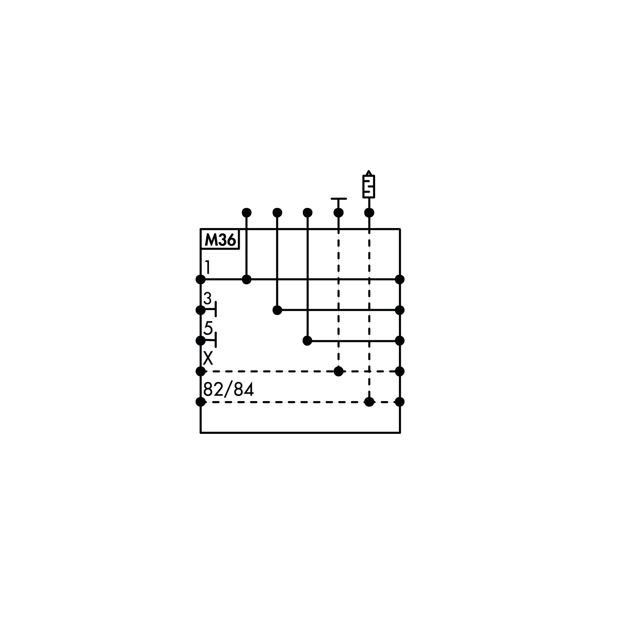 Int. support EB80, Ø8, relief 2x Ø8, 3/5 sect., no power supply - Riegler 153250
