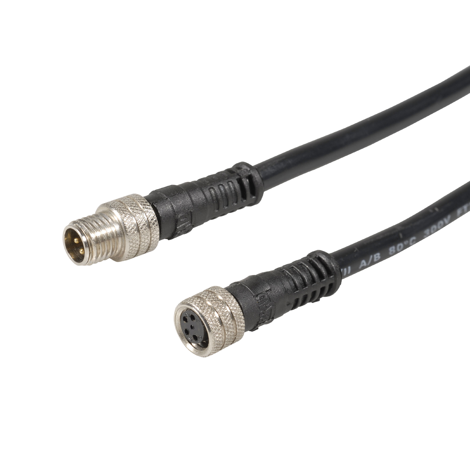 Connection cable, M8 male 0° / open end, 4p, shielded, 5 m - Riegler 153719