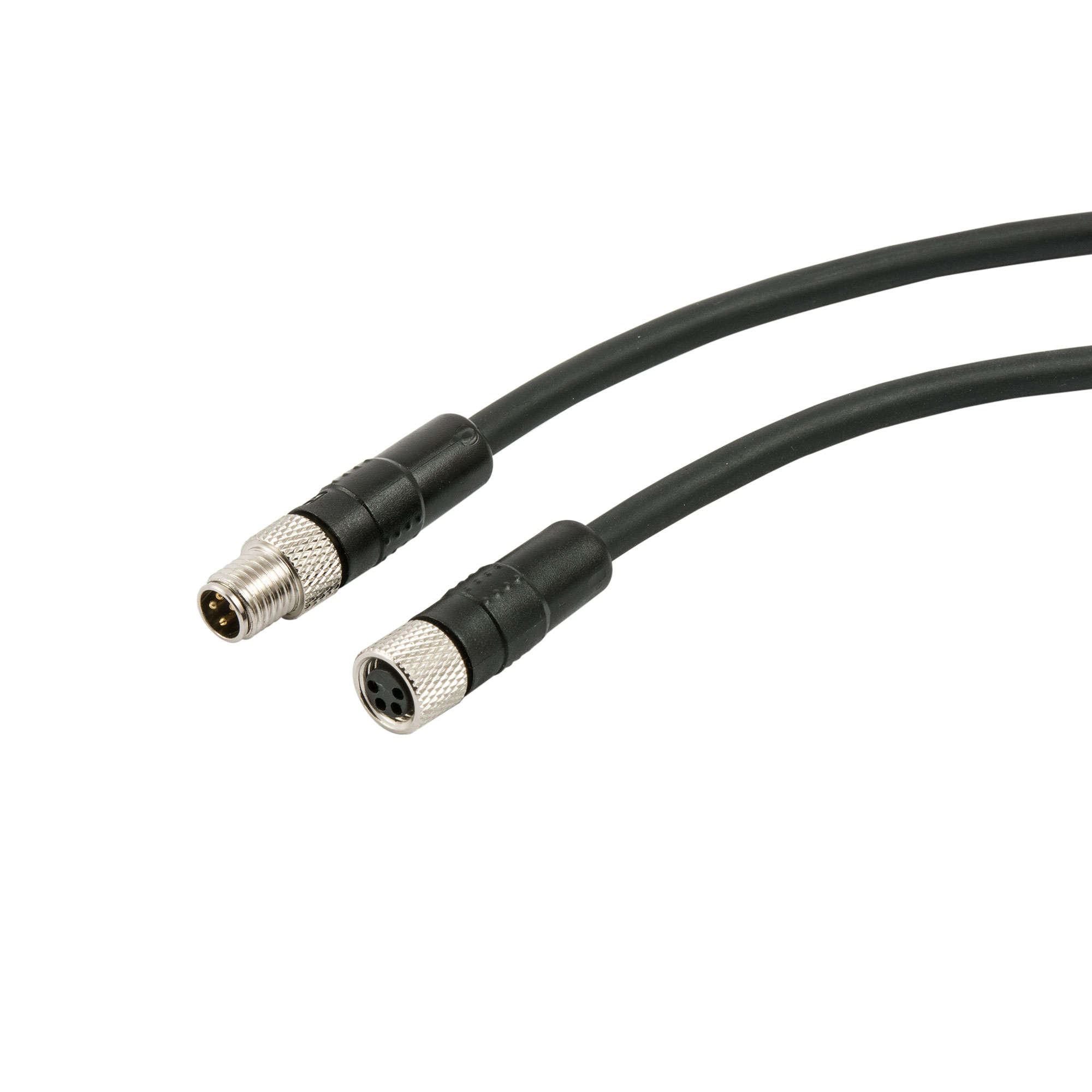 Conn. cable analogue I/O, M8 male/fem. 0°, 4p, shielded, 3 m - Riegler 153722