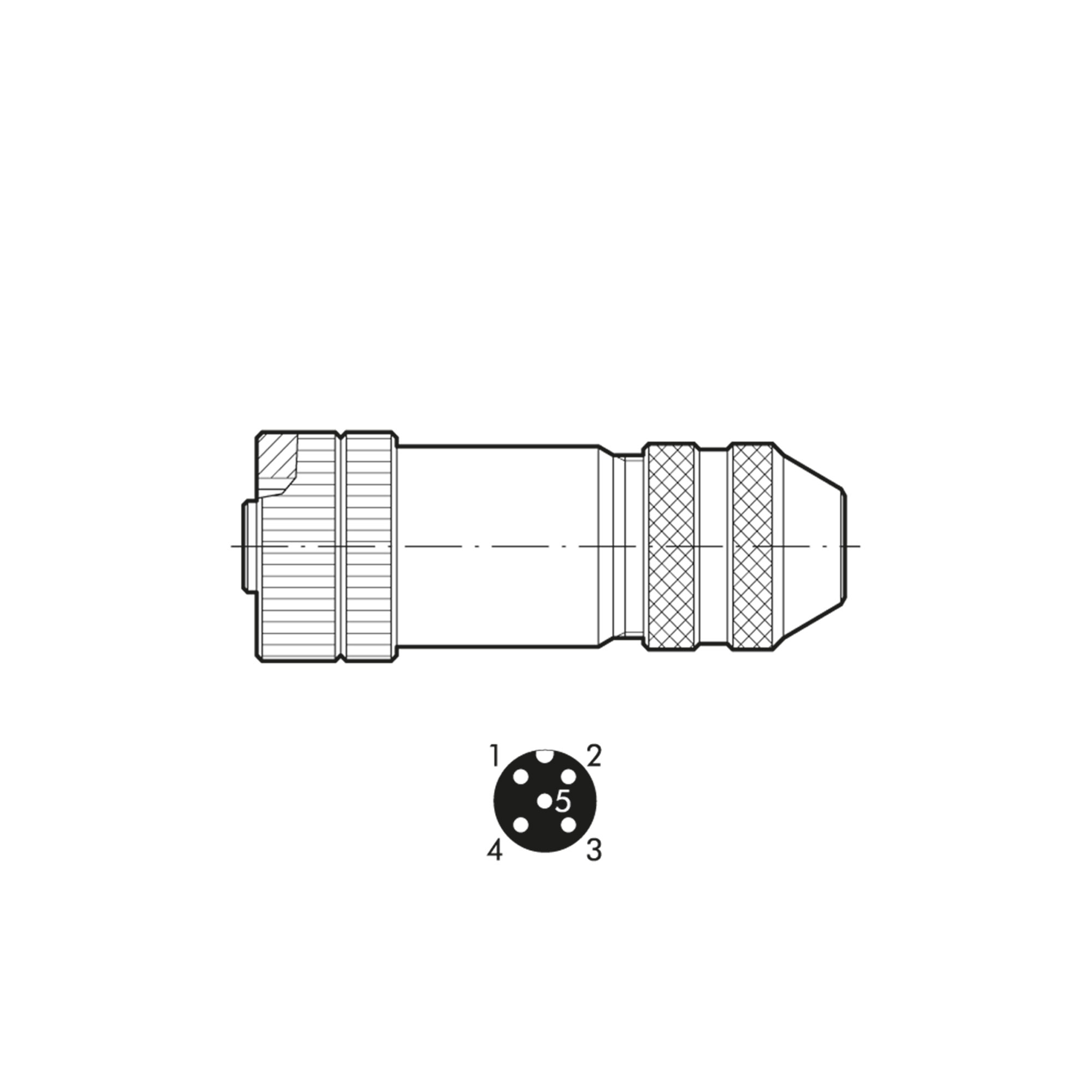 M12 Buchse 0°, für CANopen/IO-Link, 5-polig, A-kodiert - Riegler 153740
