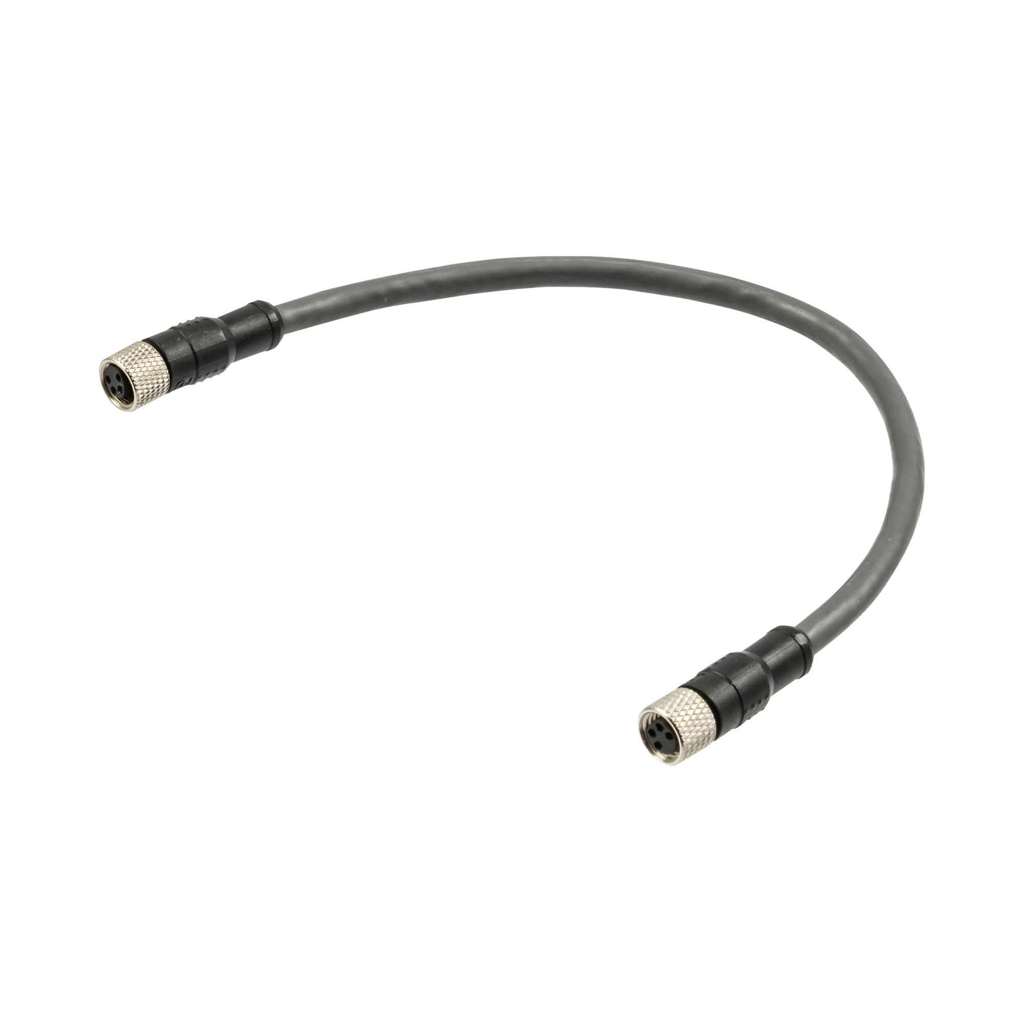 Ad. cable, M8/M8 female 0°, 4-pin, shielded cable, 200 mm - Riegler 153754