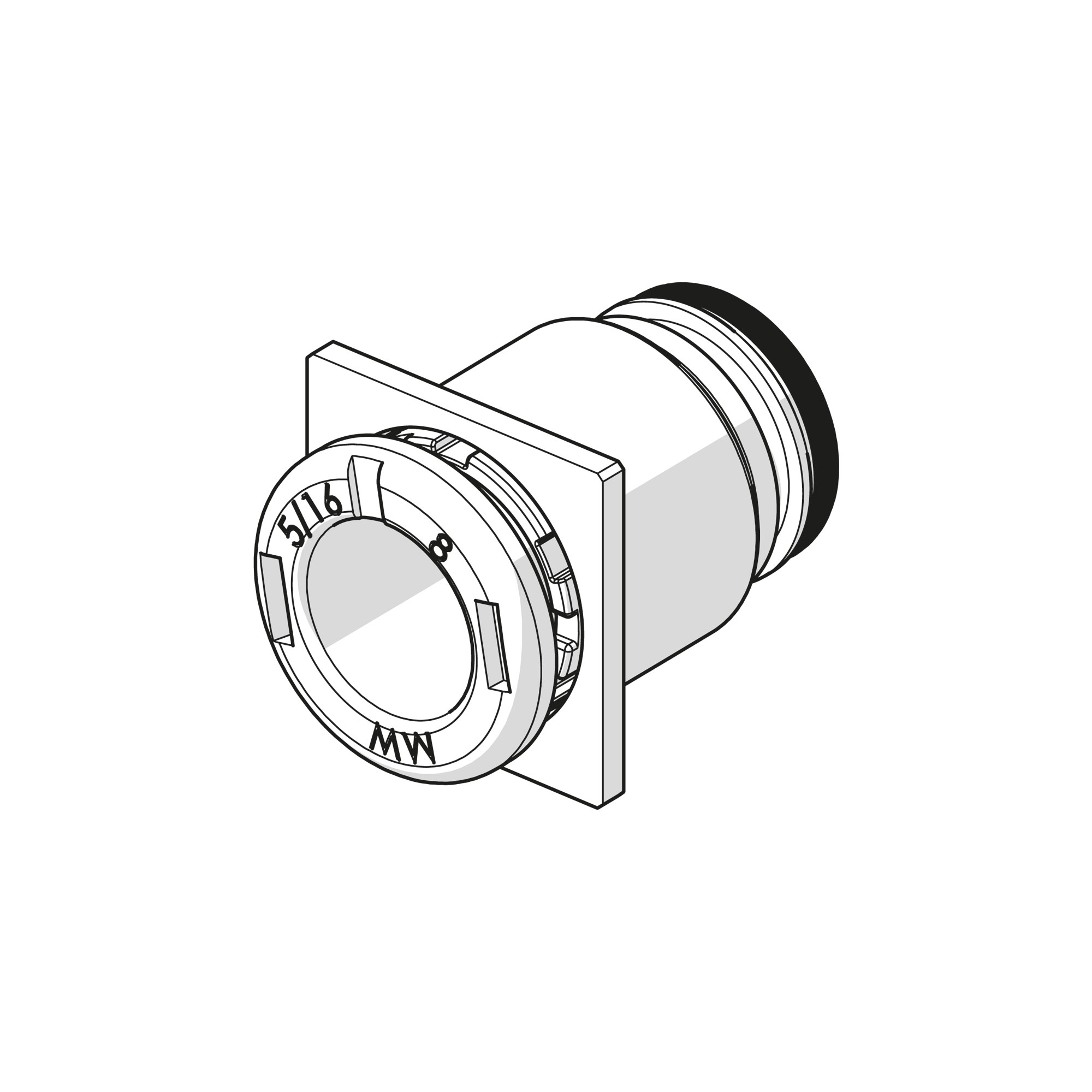 EB 80 Quadrateinsatz Ø 8 mm für Ventil-Grundplatte, VPE 10 Stk. - Riegler 153915