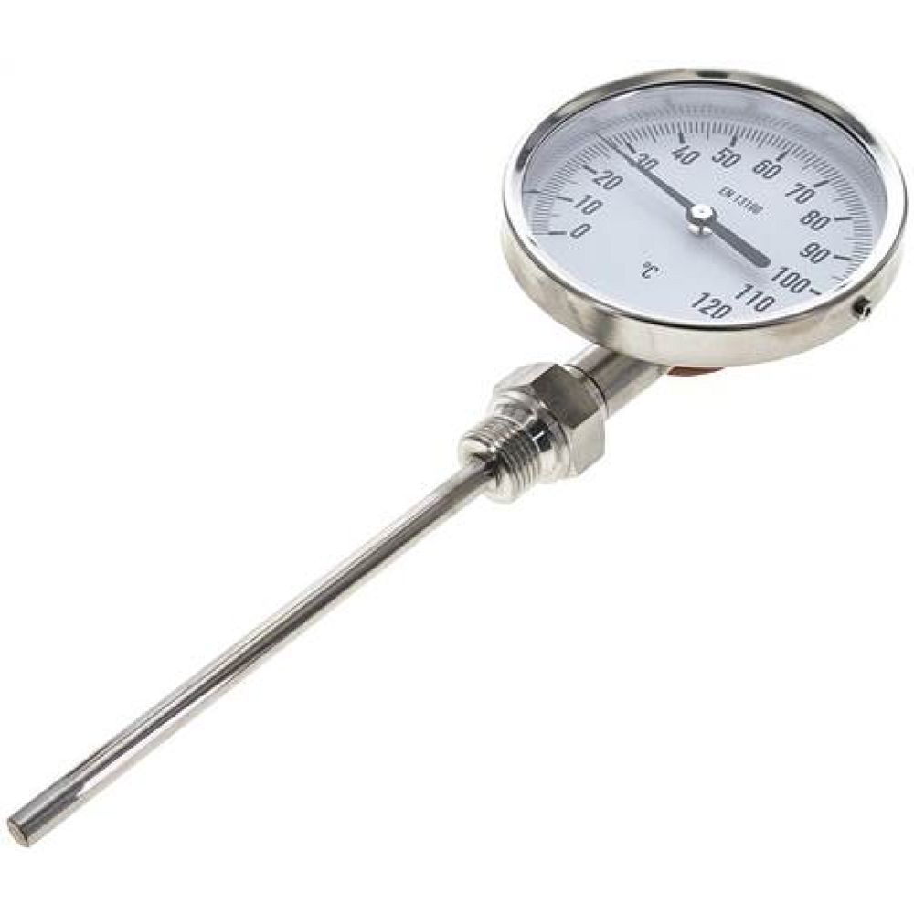 Wika TS 120100160 Bimetallthermometer, senkrecht D100/0 bis +120°C/160mm