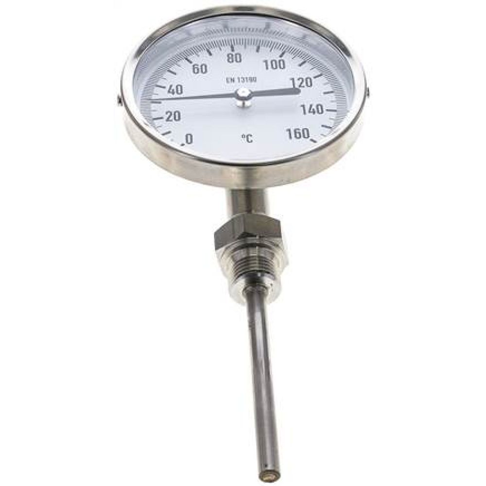 Wika TS 160100100 Bimetallthermometer, senkrecht D100/0 bis +160°C/100mm