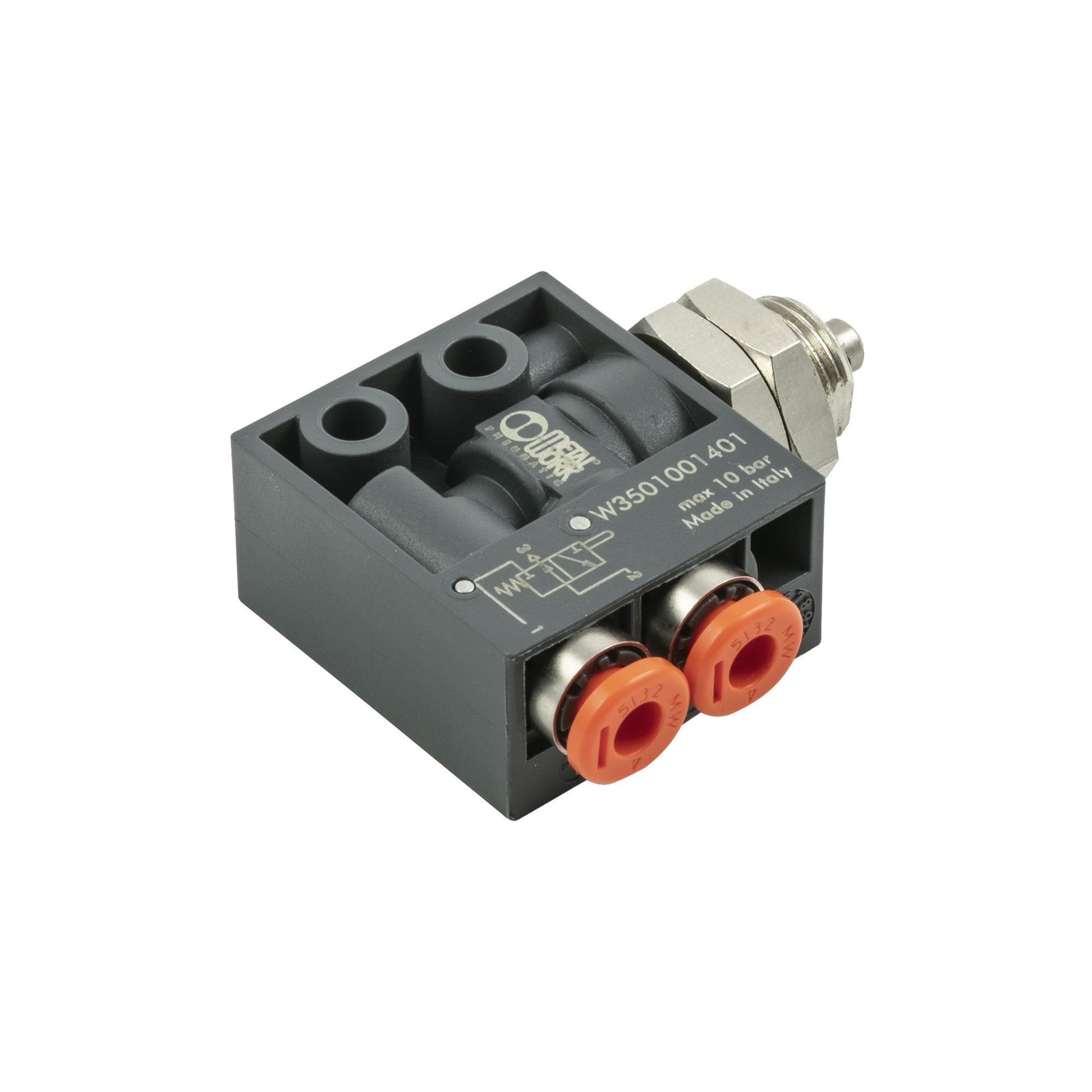 3/2-way mini valve, mechan., tappet panel mounting - Riegler K2669