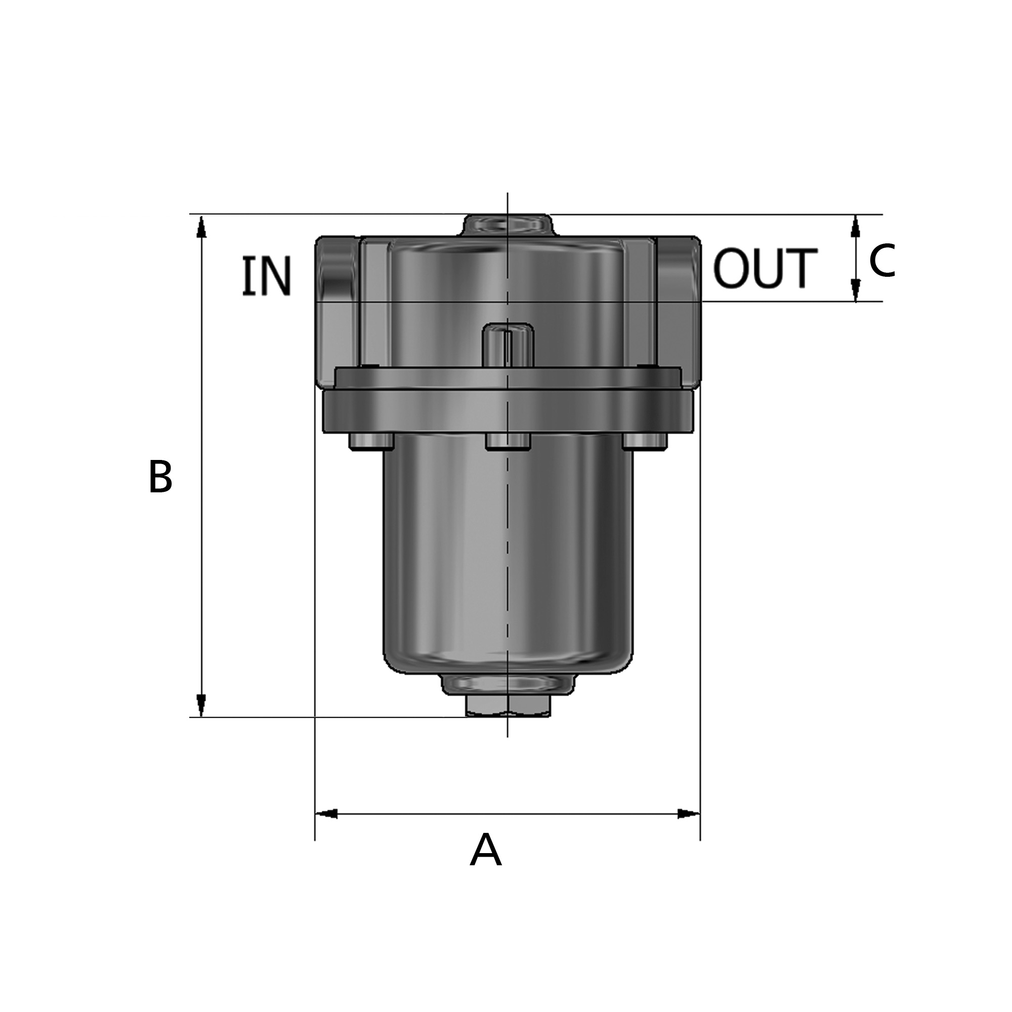 Hochdruckfilter 60 bar, mit Handablassventil, 5 µm, G 1/2 - Riegler 154251