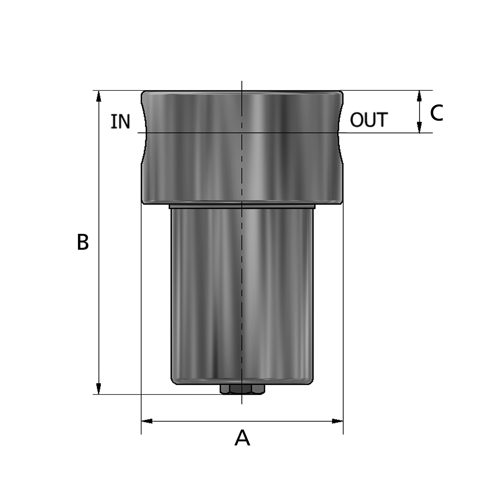 High pressure filter 60 bar, with manual drain valve, 50 µm,G 3/4 - Riegler 154252