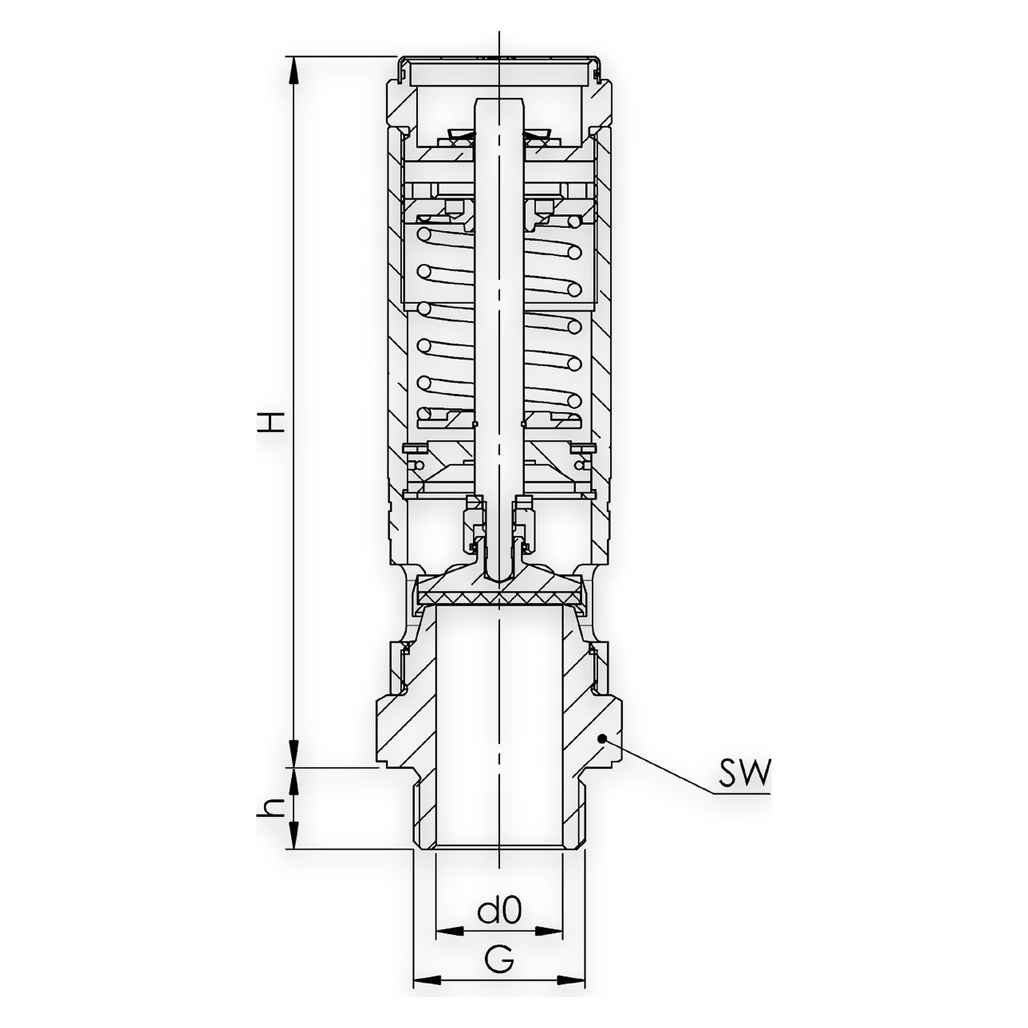 High-performance safety val., br, G 2, re. pressure 2,5 bar - Riegler 154841