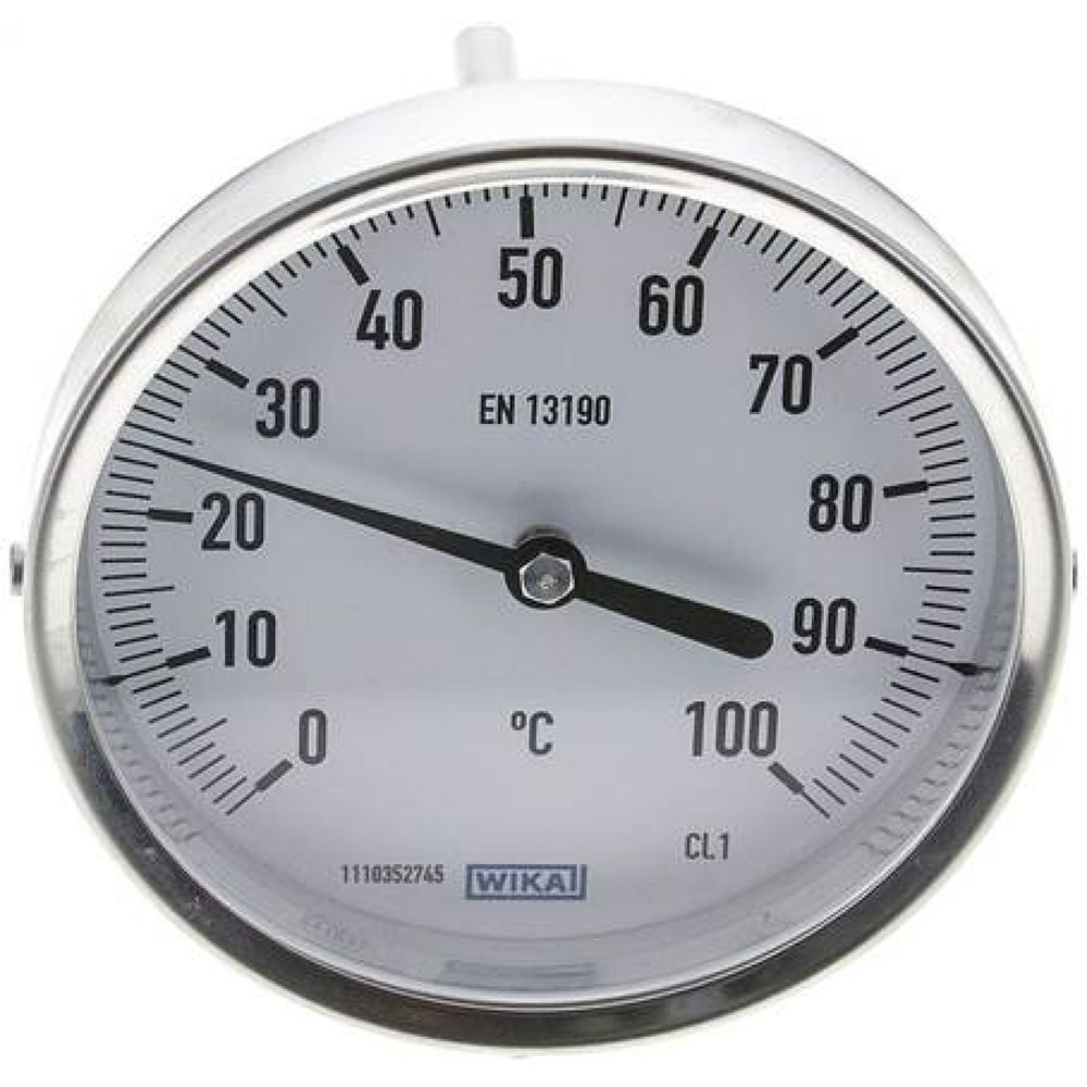 Wika TW 100100100 Bimetallthermometer, waagerecht D100/0 bis +100°C/100mm