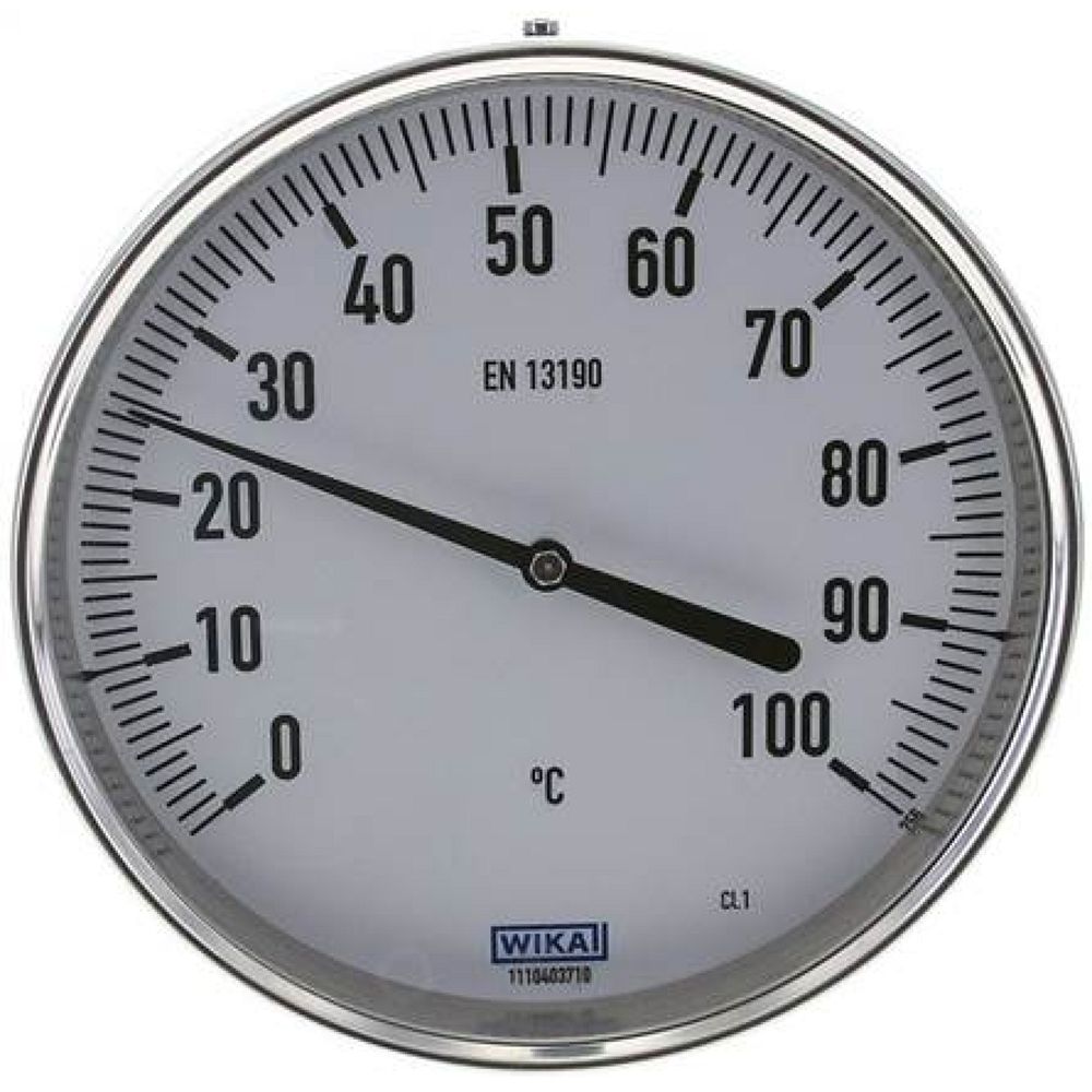 Wika TW 100160100 Bimetallthermometer, waagerecht D160/0 bis +100°C/100mm