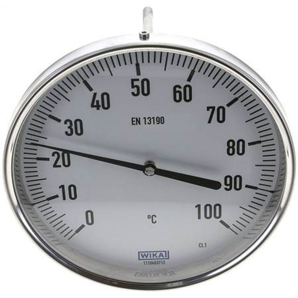 Wika TW 100160200 Bimetallthermometer, waagerecht D160/0 bis +100°C/200mm