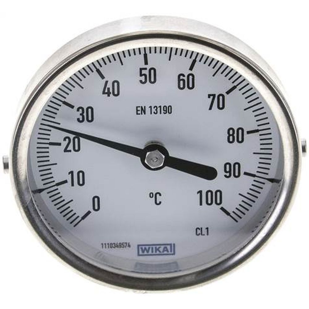 Wika TW 1008063 Bimetallthermometer, waagerecht D80/0 bis +100°C/63mm