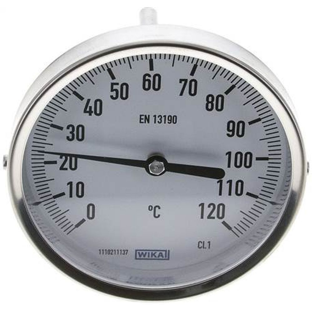 Wika TW 120100100 Bimetallthermometer, waagerecht D100/0 bis +120°C/100mm