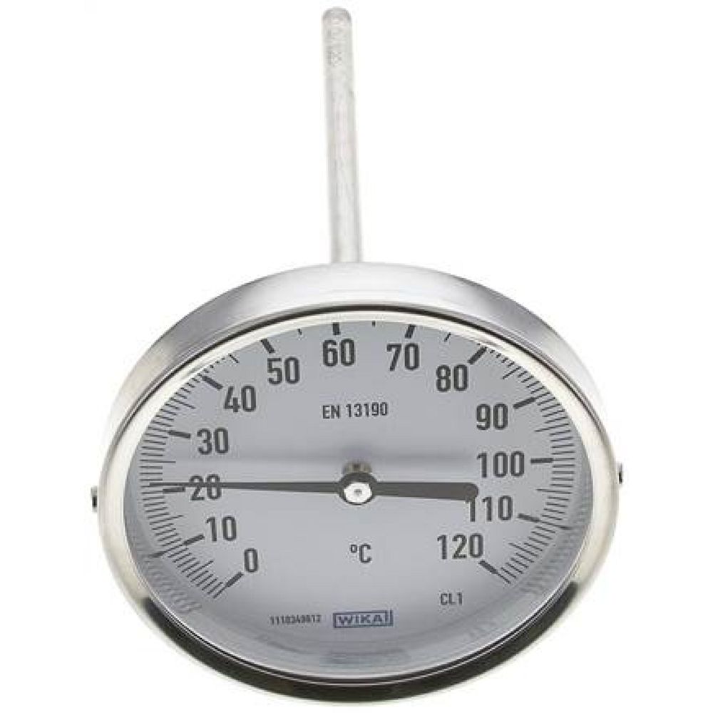 Wika TW 120100160 Bimetallthermometer, waagerecht D100/0 bis +120°C/160mm