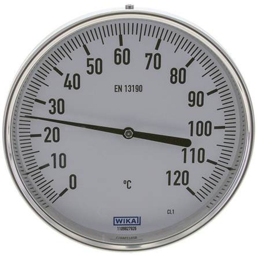 Wika TW 120160100 Bimetallthermometer, waagerecht D160/0 bis +120°C/100mm