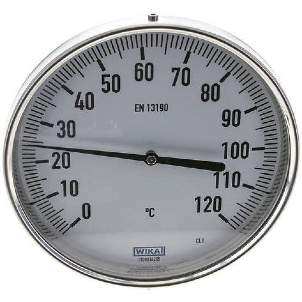 Wika TW 120160160 Bimetallthermometer, waagerecht D160/0 bis +120°C/160mm