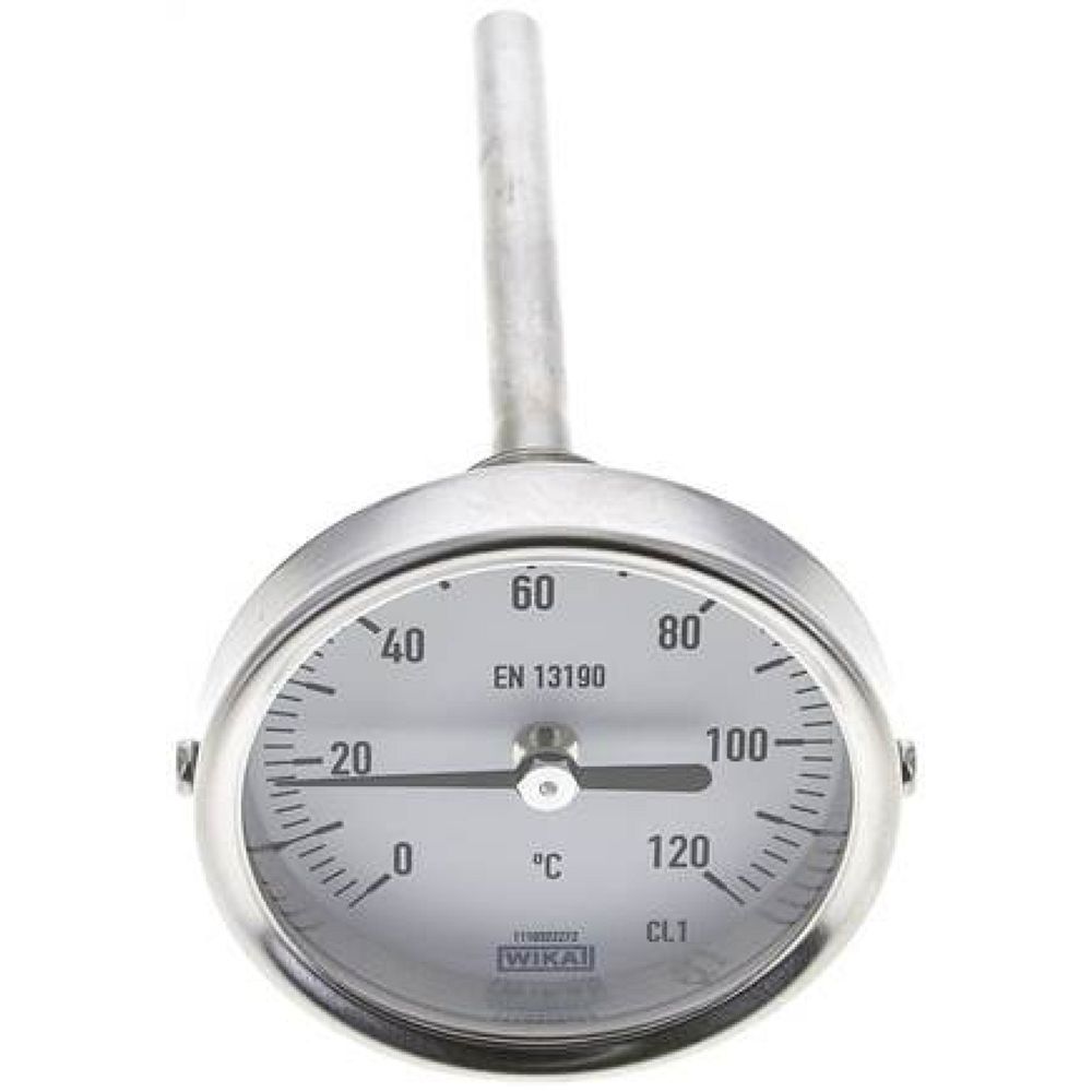 Wika TW 12063100 Bimetallthermometer, waagerecht D63/0 bis +120°C/100mm