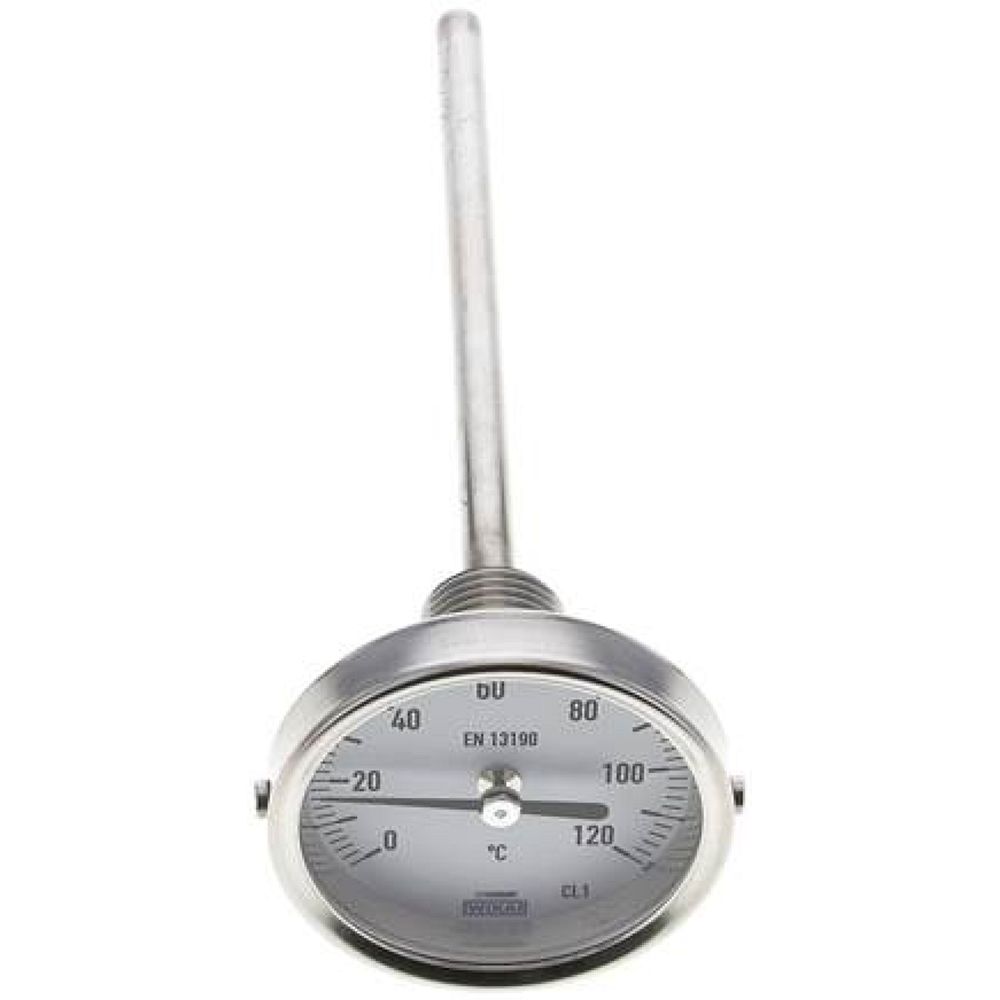 Wika TW 12063160 Bimetallthermometer, waagerecht D63/0 bis +120°C/160mm