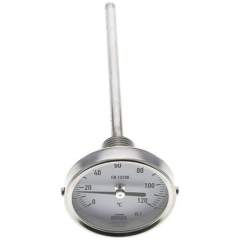 Wika TW 12063160 Bimetallthermometer, waagerecht D63/0 bis +120°C/160mm