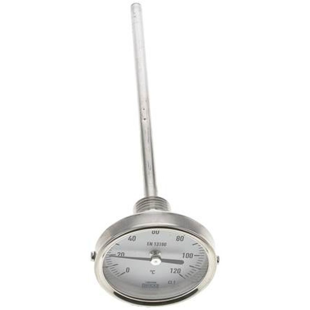 Wika TW 12063200 Bimetallthermometer, waagerecht D63/0 bis +120°C/200mm