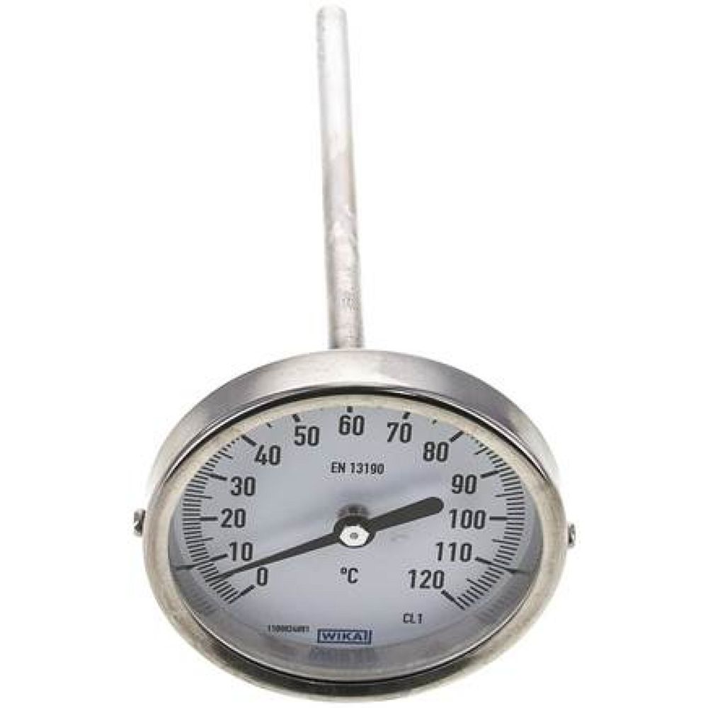 Wika TW 12080160 Bimetallthermometer, waagerecht D80/0 bis +120°C/160mm