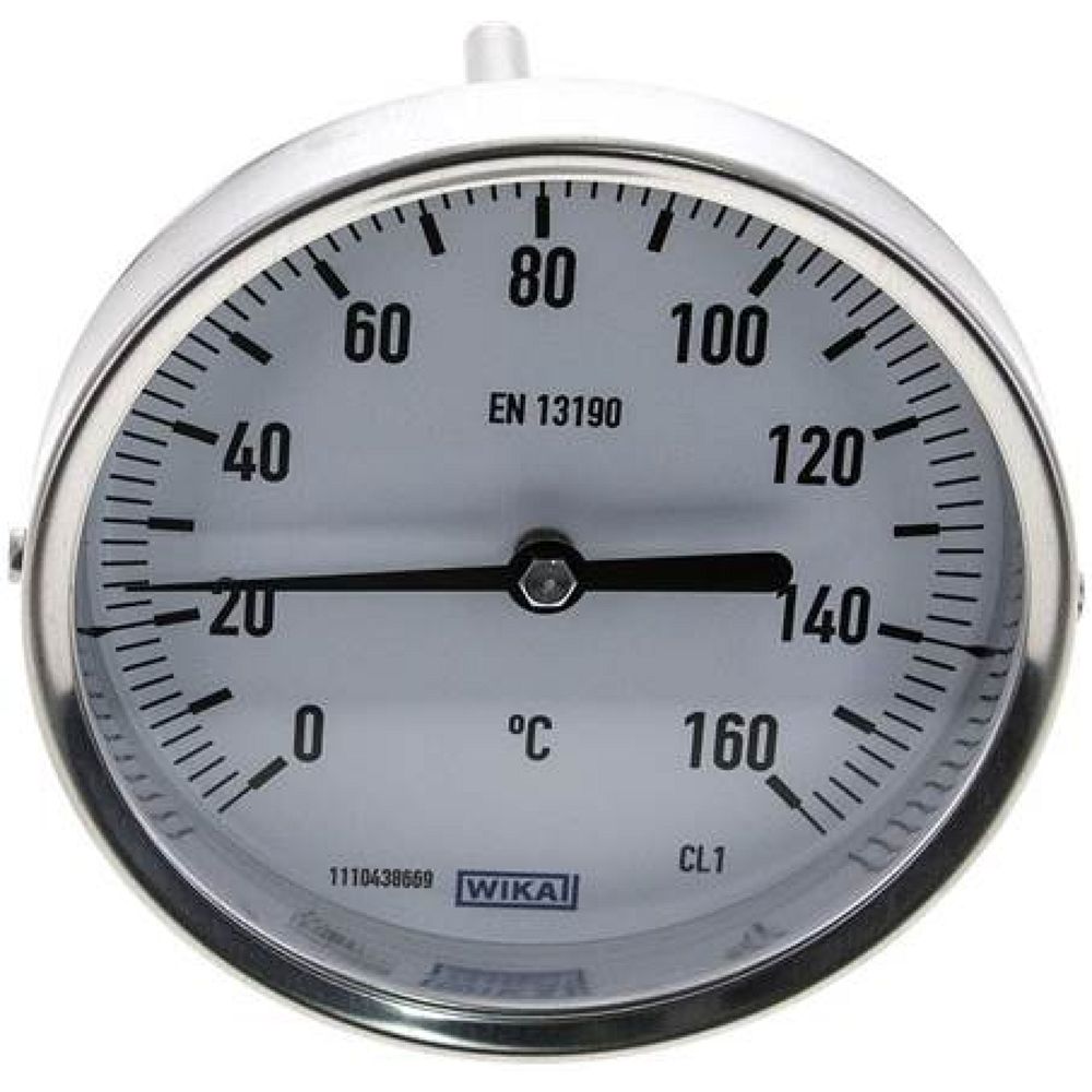 Wika TW 160100100 Bimetallthermometer, waagerecht D100/0 bis +160°C/100mm