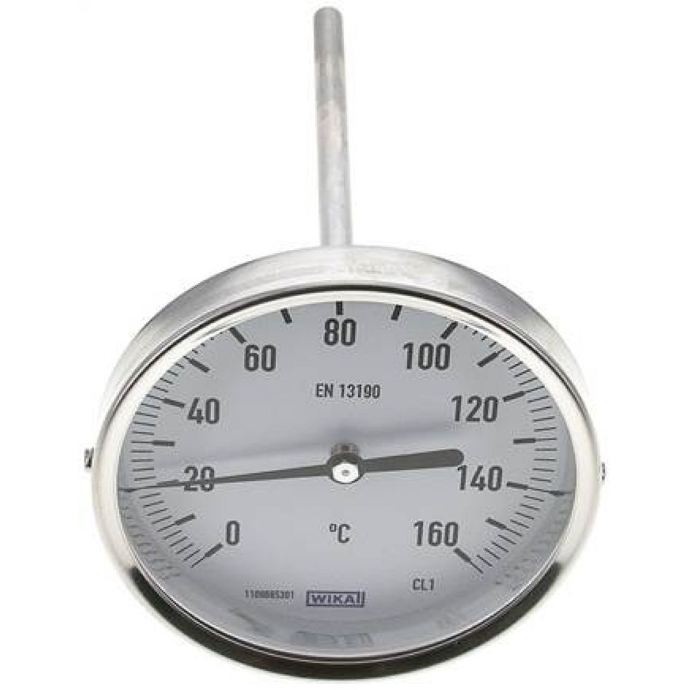 Wika TW 160100160 Bimetallthermometer, waagerecht D100/0 bis +160°C/160mm