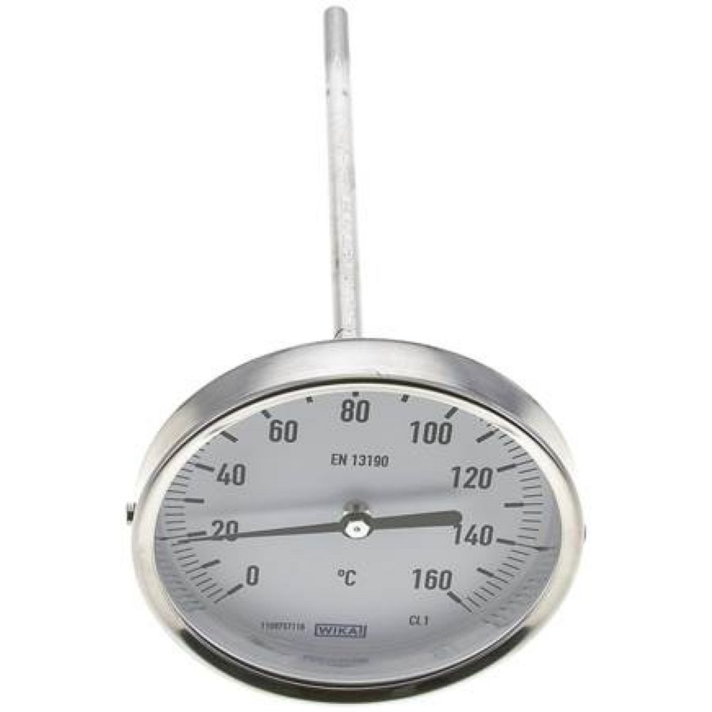 Wika TW 160100200 Bimetallthermometer, waagerecht D100/0 bis +160°C/200mm